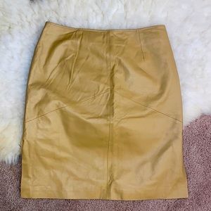 NWT Tan Newport News Genuine Leather Pencil Skirt Size 14